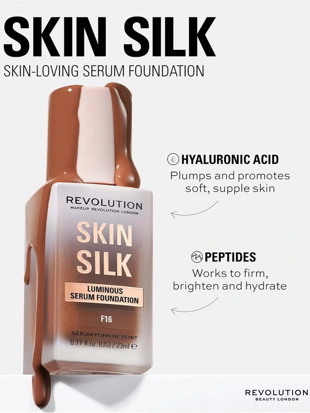 Revolution Skin Silk Radiant Satin Serum Foundation - Pale Pink